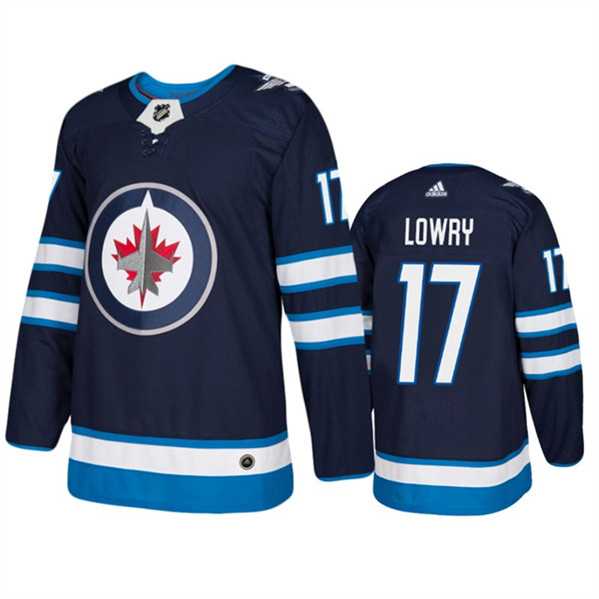 Men's Winnipeg Jets #17 Adam Lowry Navy Stitched Jersey Dzhi